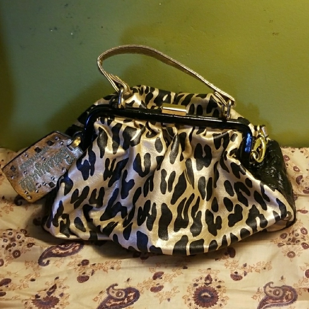Vintage Betsey Johnson Leopard + Lucite Purse